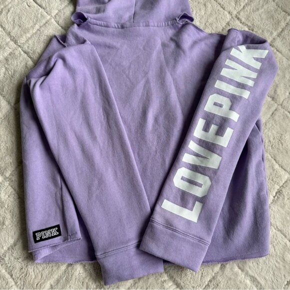 Victoria's Secret PINK | Lavender Cold Shoulder Hoodie | Size Large - Picture 9 of 15